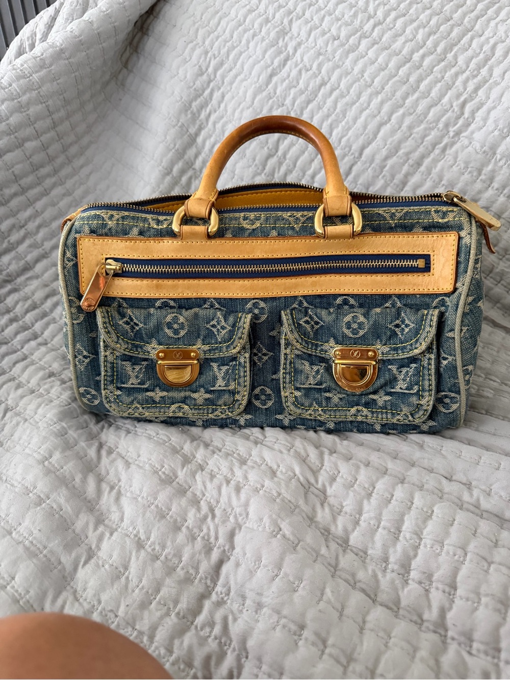 Louis Vuitton Blue Denim Monogram speedy